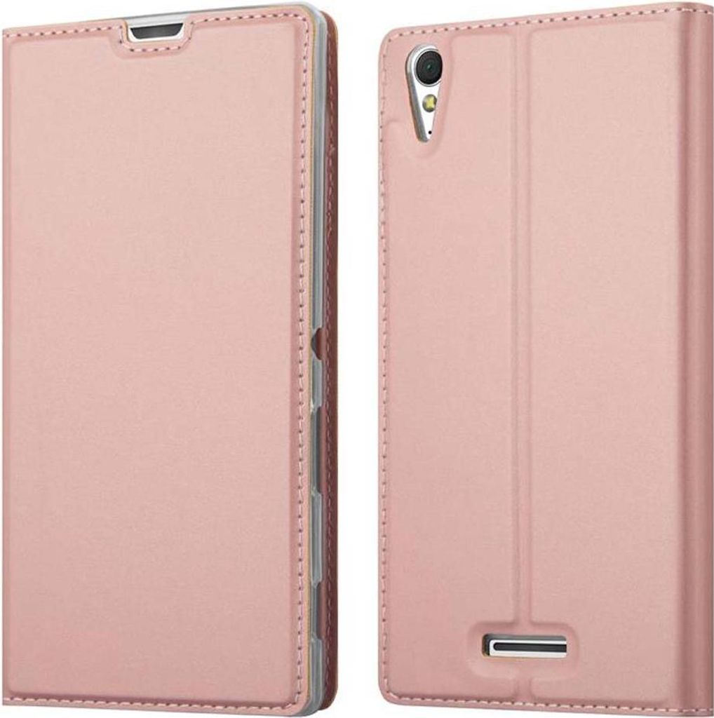 Cadorabo Handyhülle für Sony Xperia T3 Schutz Hülle in Rosa Cover Etui Book Case Booklet