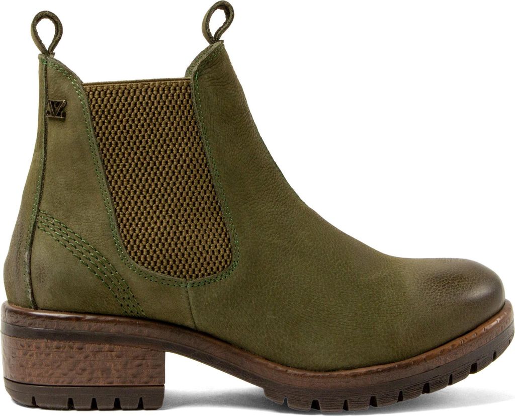 Lazamani Lia Dames Leder Chelsea-Boots Green Größe 39