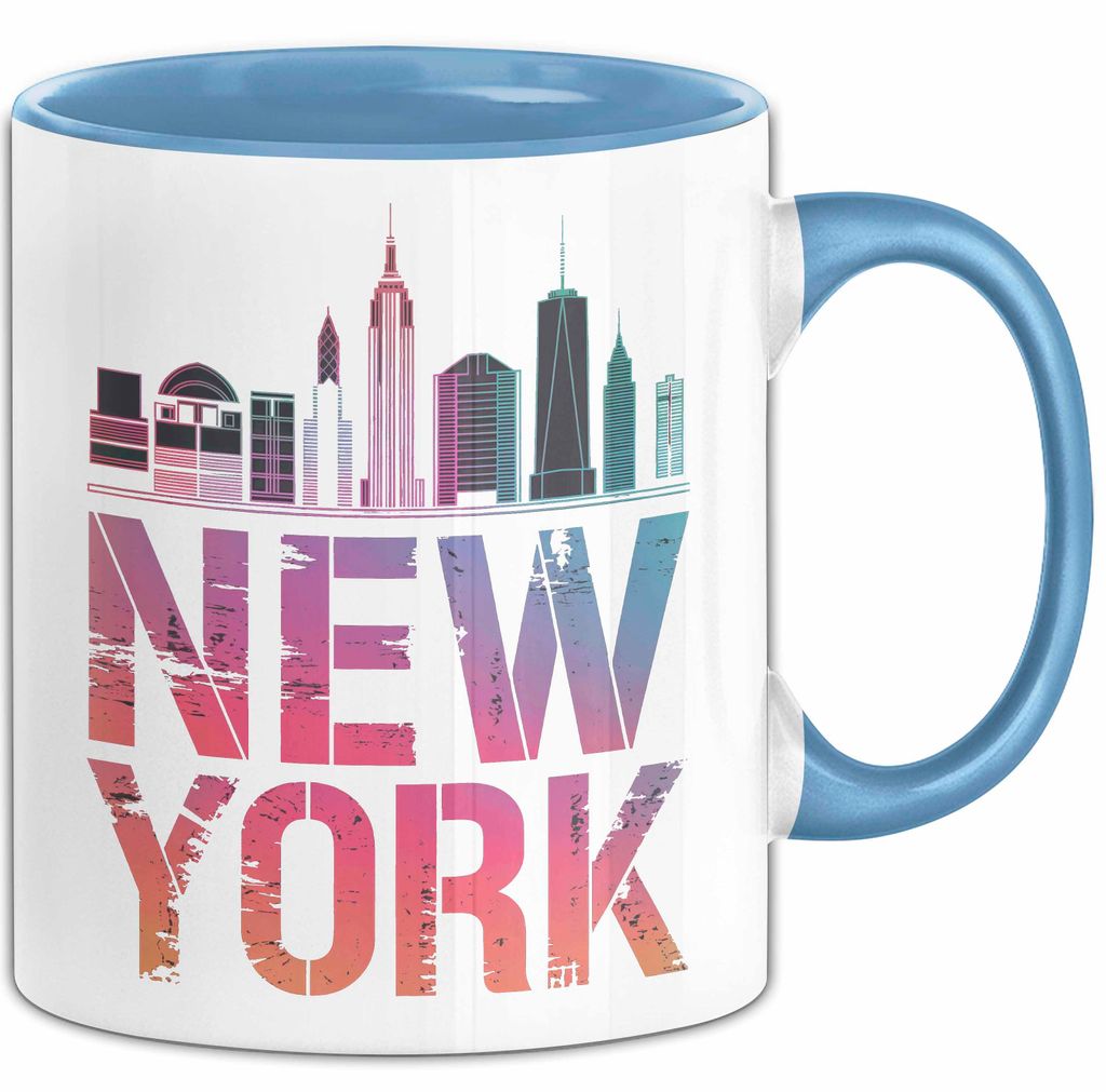 New York City USA Tasse Geschenk Lustige Geschenkidee Spruch (Blau)