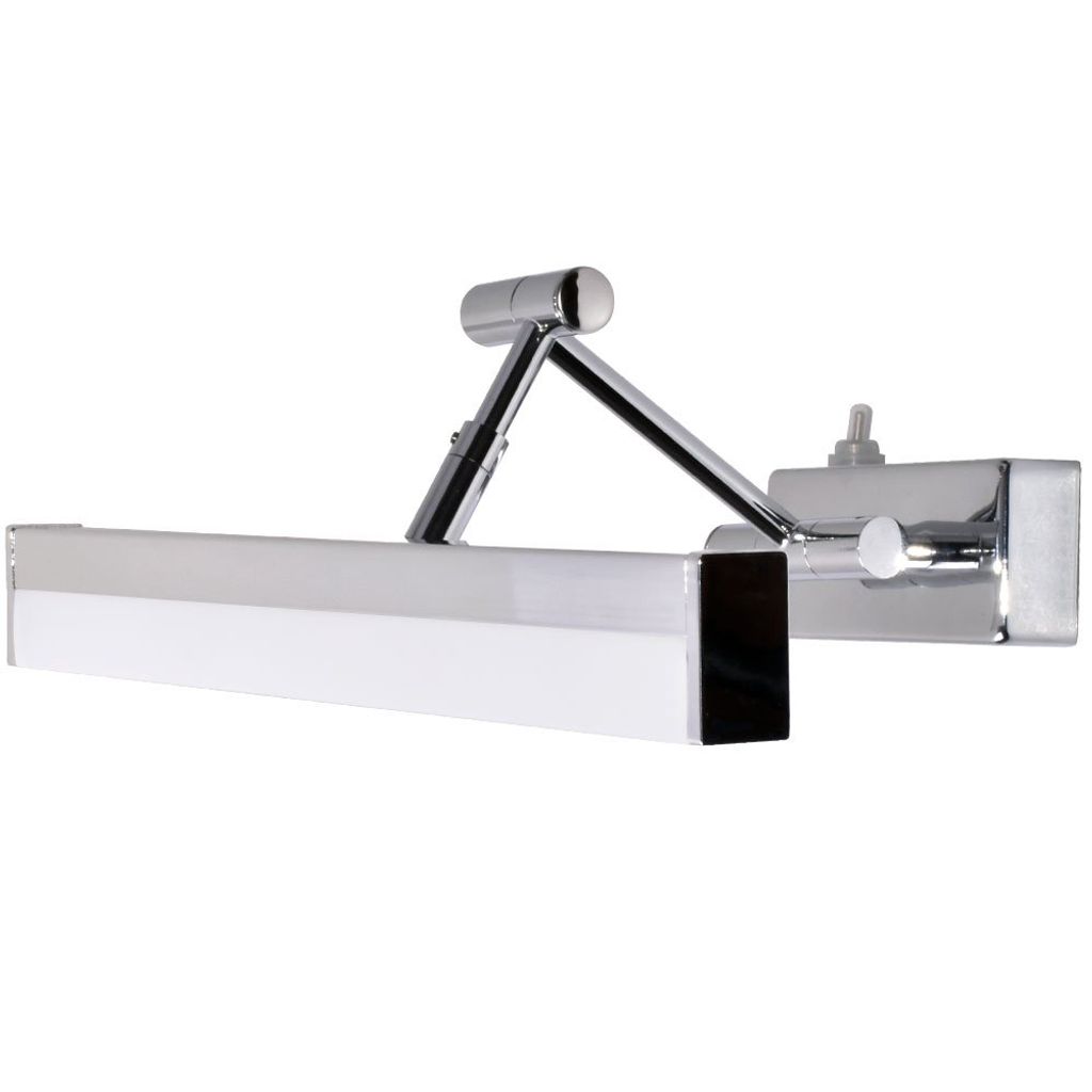 LED Bad- Spiegellampe mit Schalter verstellbar Chrom 37cm Produktbild 