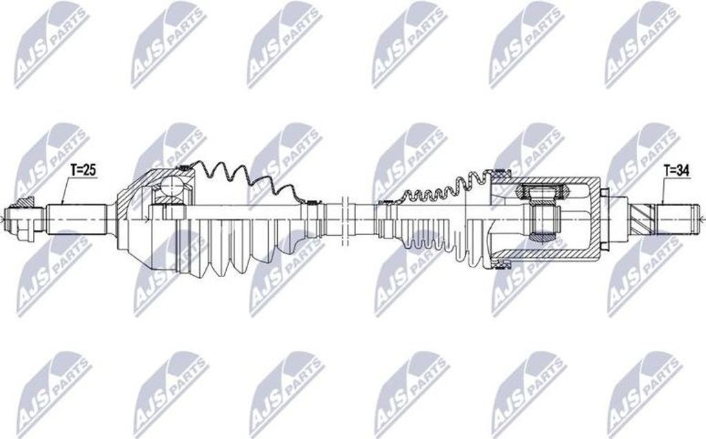 NTY NPW-FR-125 Antriebswelle OE 1782215 kompatibel mit Ecosport