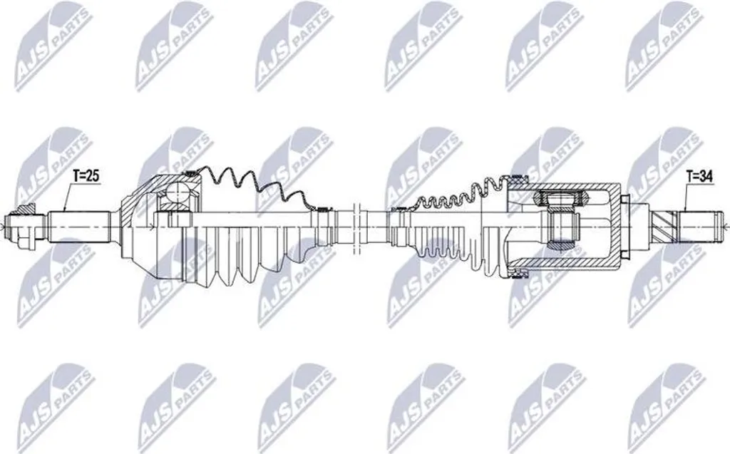 Arbre de Roue Renforcé NTY NPW-FR-125 compatible Ecosport OE 1782215