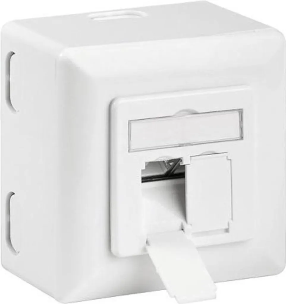 Prise murale Cat6a blindée 2 ports Allteq blanc pour réseau Ethernet