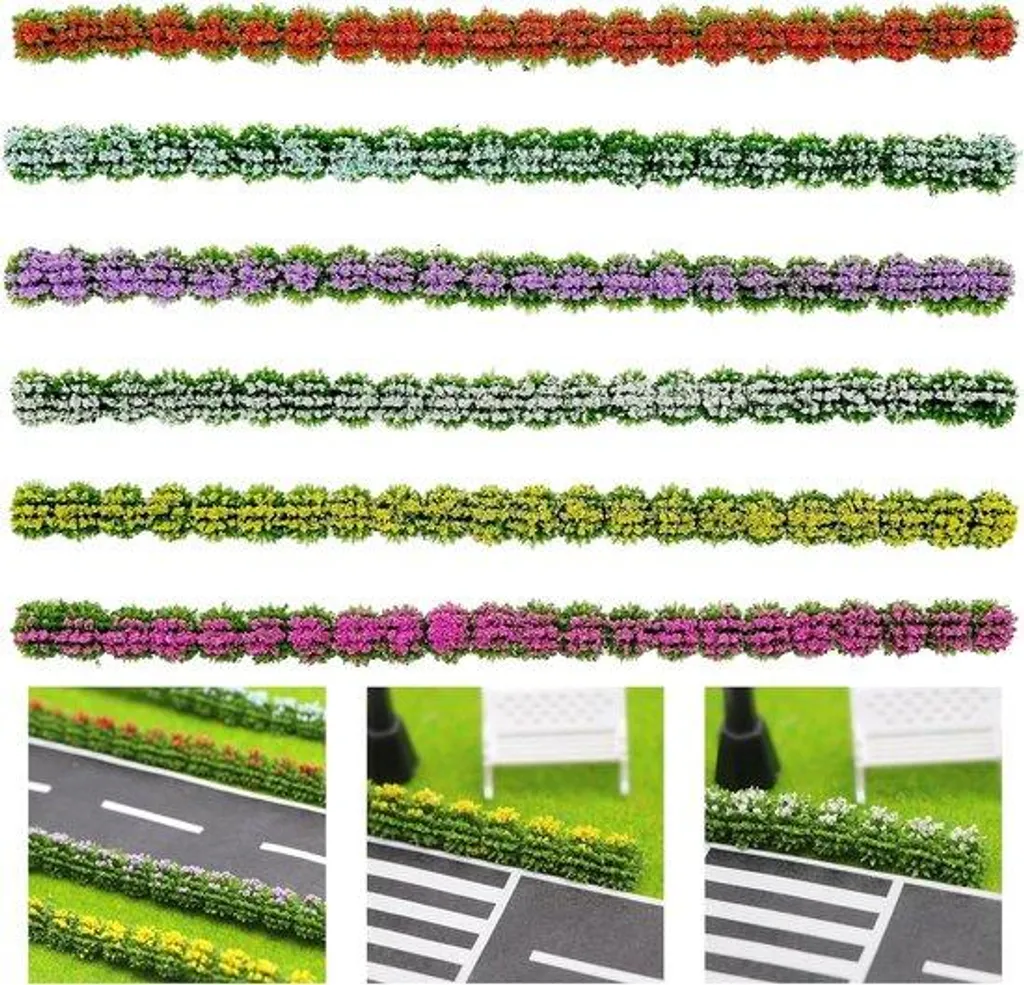 Mini-arbustes et bandes de végétation pour décors de train miniature