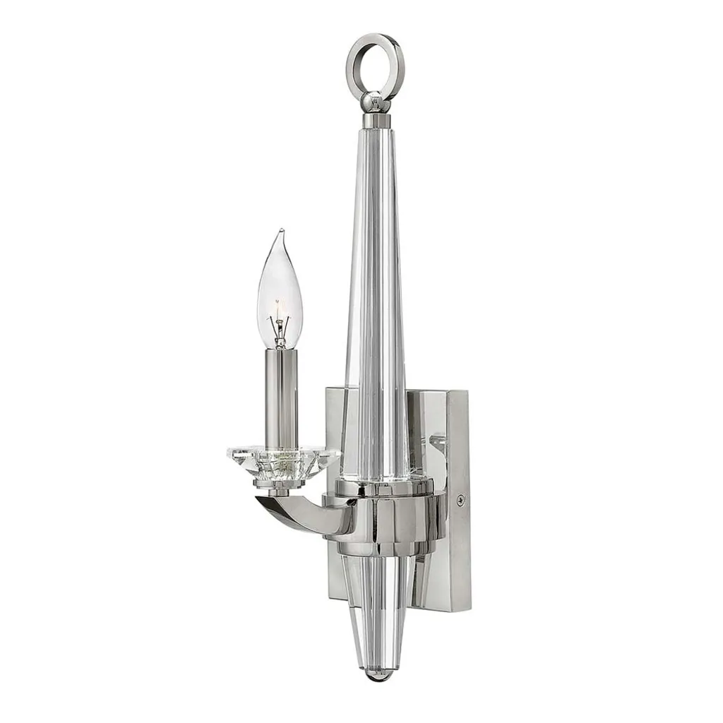 Luminaire Mural Design Ascher en Cristal et Nickel, Format 45x12cm