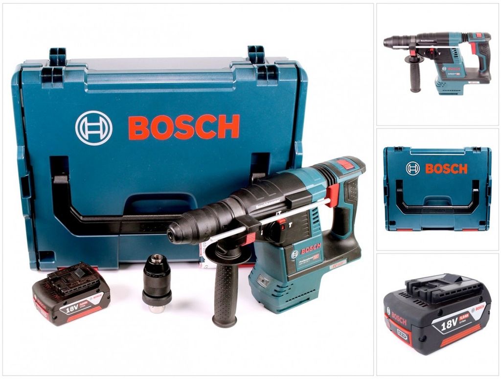 Bosch GBH 18V-26 F Akku Bohrhammer 18V 2,6J brushless SDS plus + 1x Akku 5,0Ah + L-Boxx - ohne Schnellladegerät