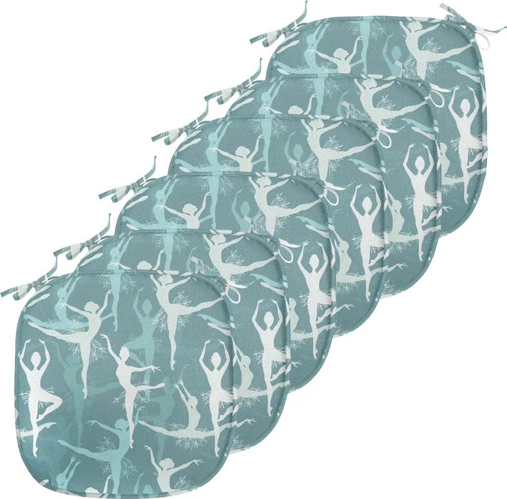 Coussin de chaise bleu sarcelle ABAKUHAUS 40x40 cm lot de 6 Ballerines