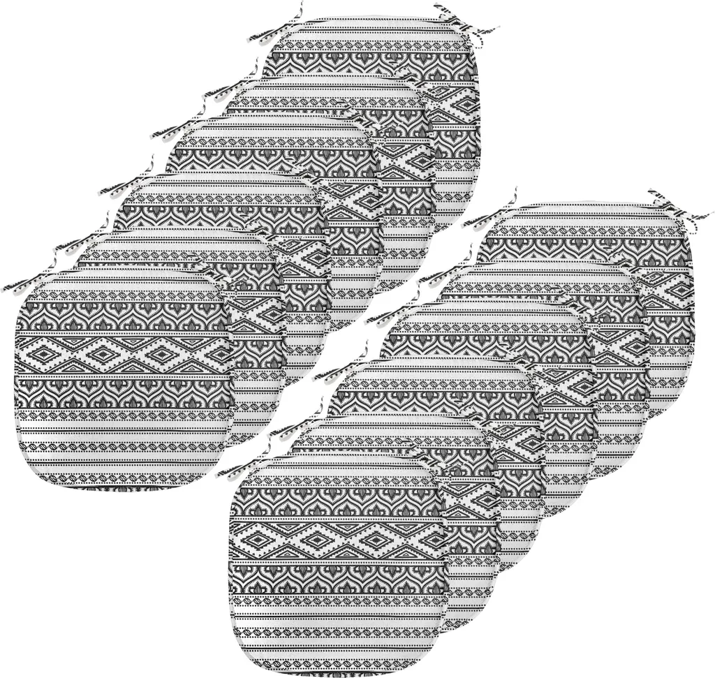 Coussins de Siège Décoratifs avec Attaches - Motif Marocain Gris Anthracite