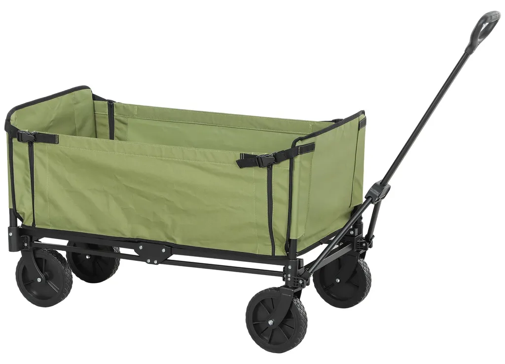 Chariot de jardin 130L avec sac amovible et poignée rotative - Pliage 10s