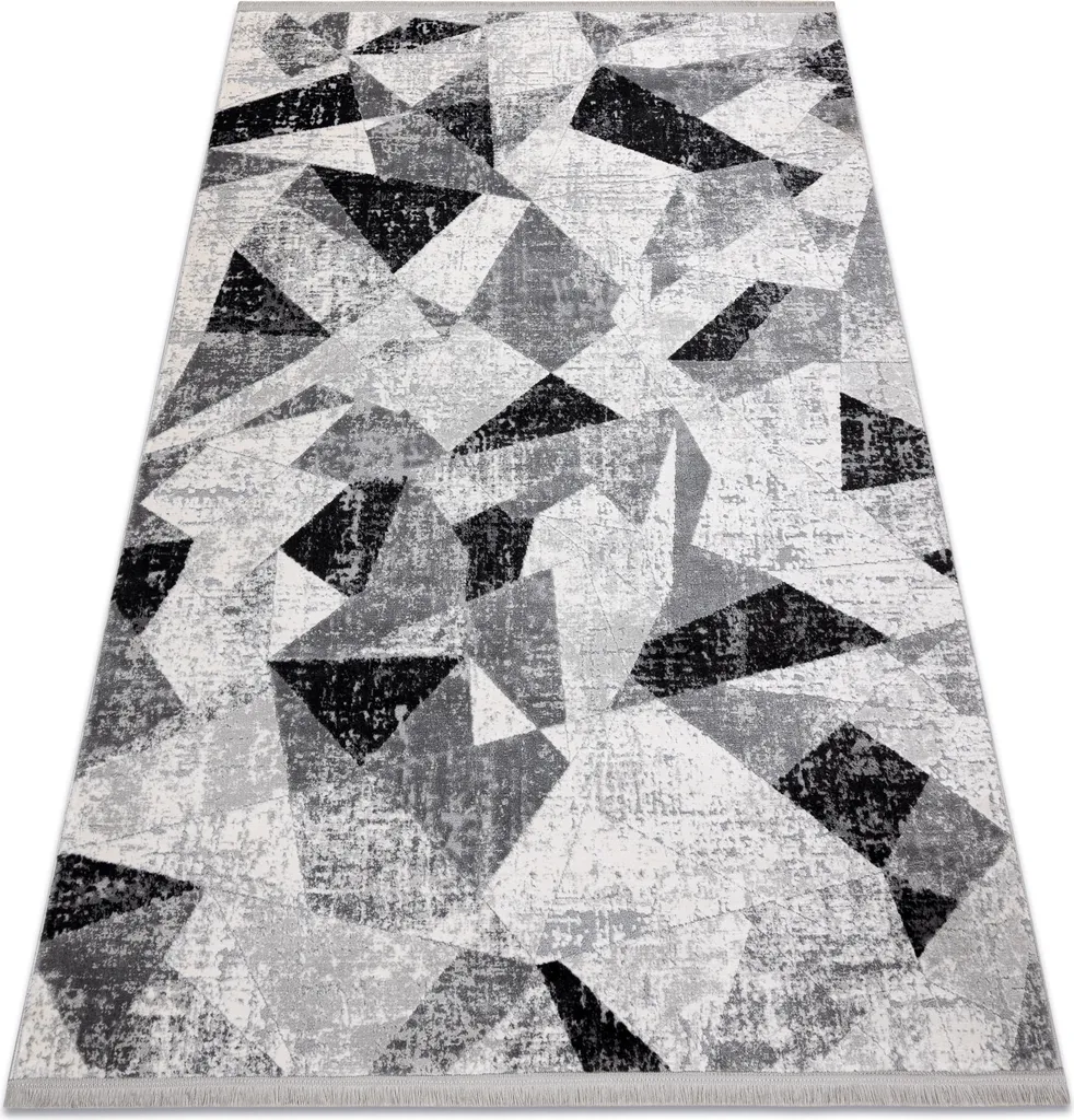 Tapis structurel gris anthracite TULS avec glands décoratifs 80x150 cm