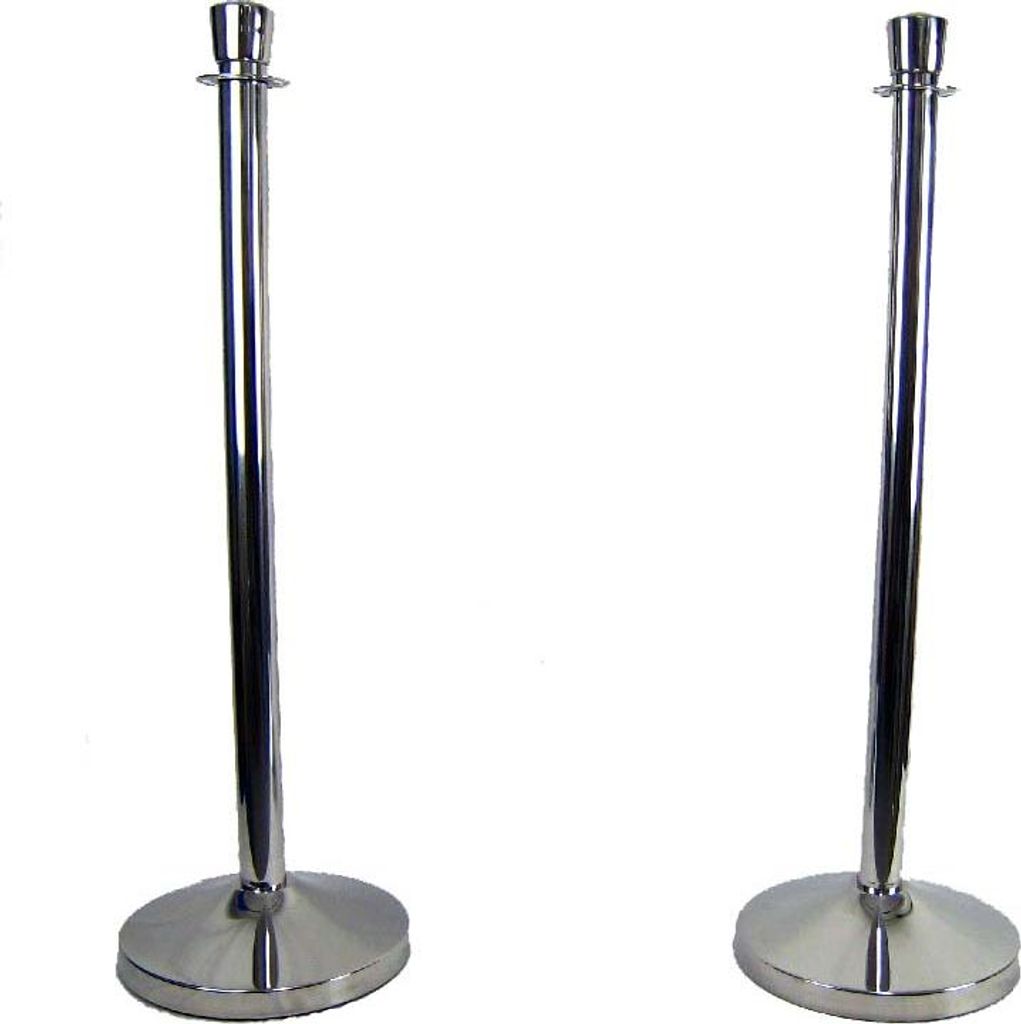 Absperrpfosten Absperrständer Personenleitsystem Silber D320mm-D51x1000mm