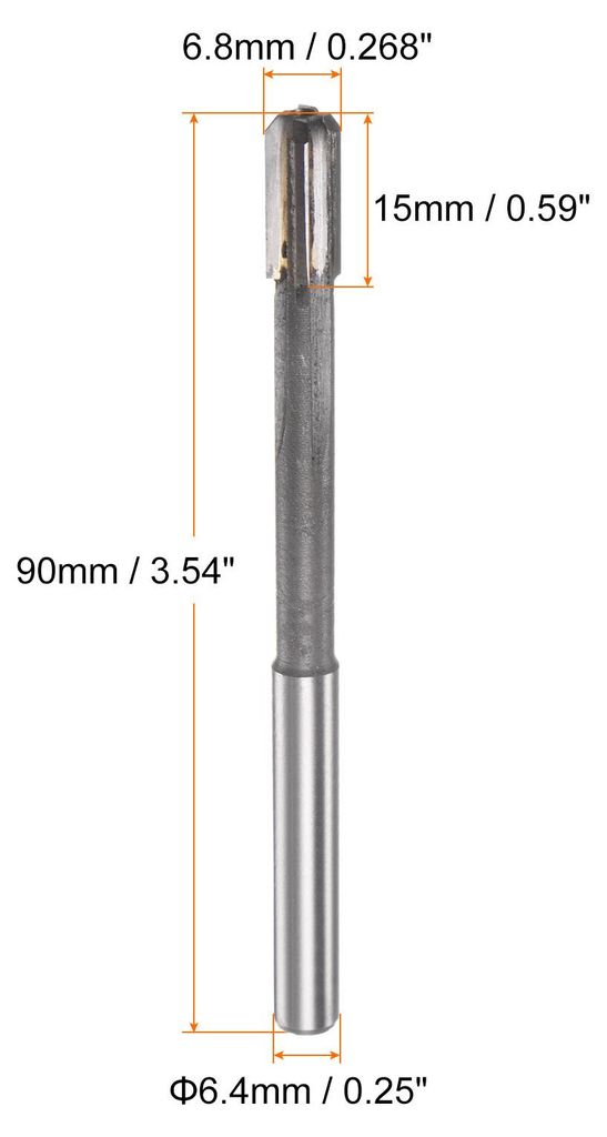 Hartmetall Reibahle 6.8 mm, 4 Schneidig, H8/H7 Genauigkeit, Sandstrahlbeschichtung Maschinenreibahle fš¹r Metall Holz Loch Reiben, Gerade Nut Hoc...