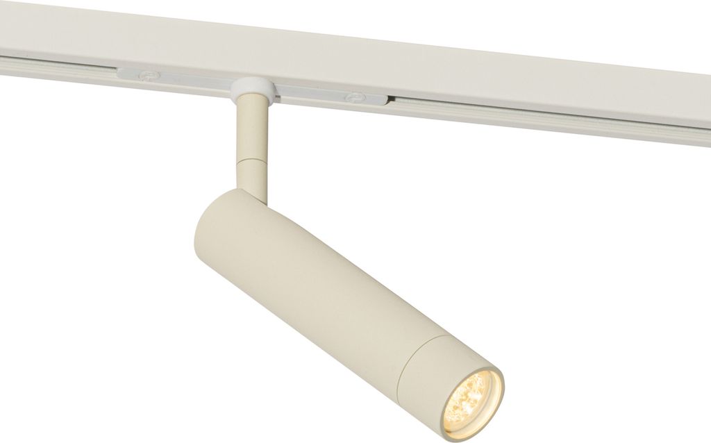 QAZQA - Modern Moderner Spot I Spotlight I Deckenspot I Deckenstrahler I Strahler I Lampe I Leuchte Beige mit Weiß für 1-phasiges Schienensystem ...