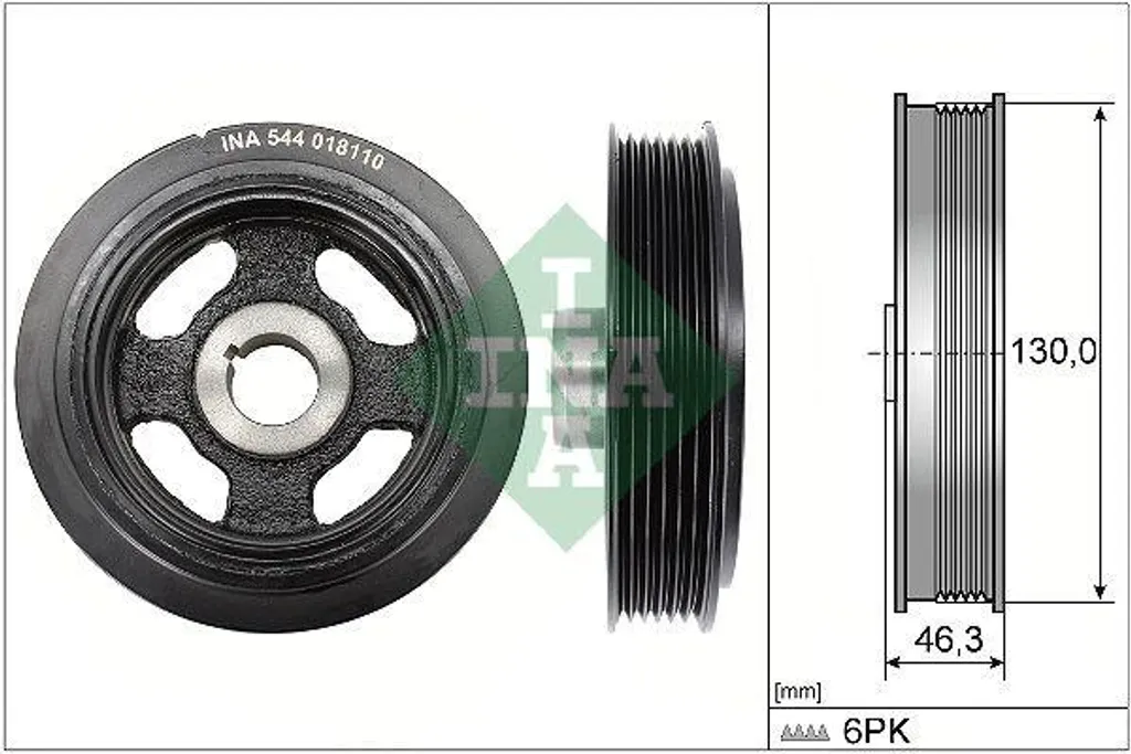 Poulie Vilebrequin Toyota Avensis Break T25 - Réparation Moteur INA 130