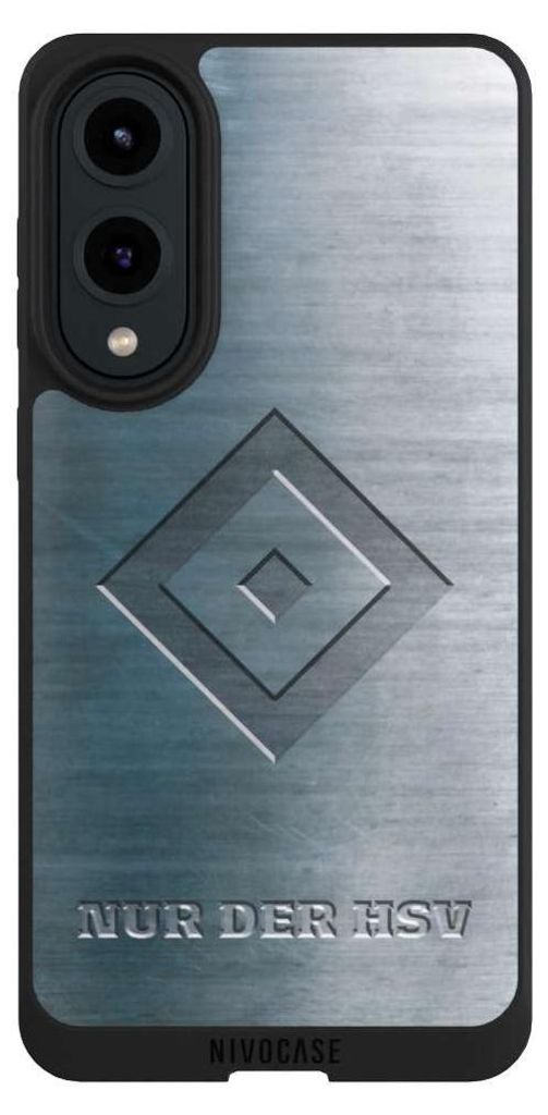 NIVOCASE Handyhülle für Samsung Galaxy S25 Edge Hülle NIVOpure Case Schwarz HSV Hamburger SV Metallic Look