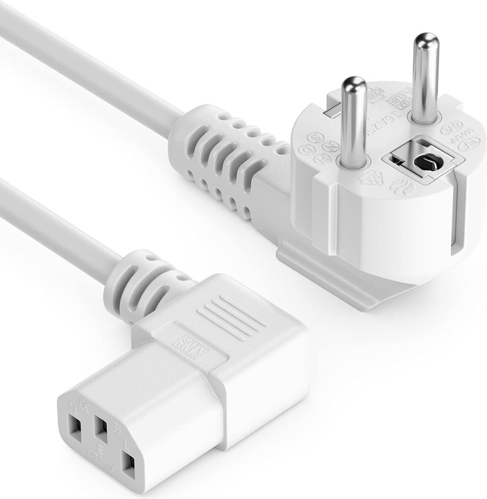 GOOBAY Kabel síťový, CEE 7/7(M) - IEC320 C13, 90°, 2m, bílý Obrázek produktu 8