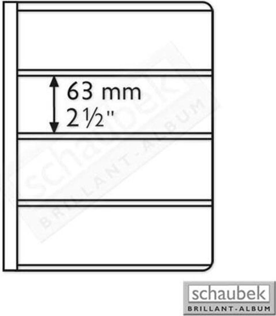 Schaubek EB63 Uniflex-Blatt - 4 Streifen, 63 mm x 195 mm Packung zu 5 Stück