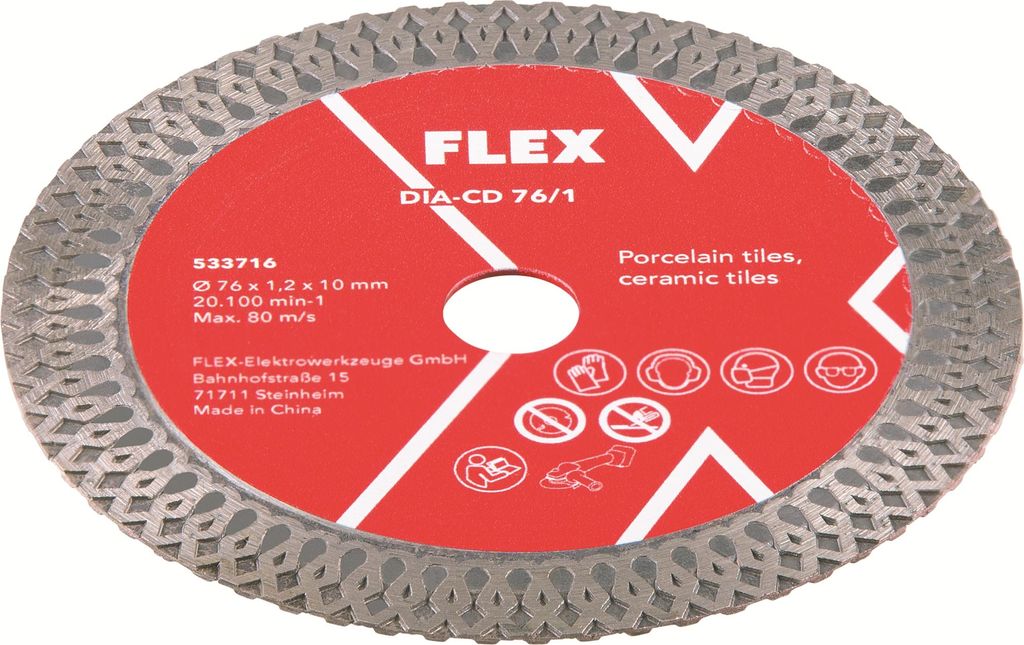 Flex Diamanttrennscheibe für Fliesen DIA-CD 76/1 für LBE 76 12-EC