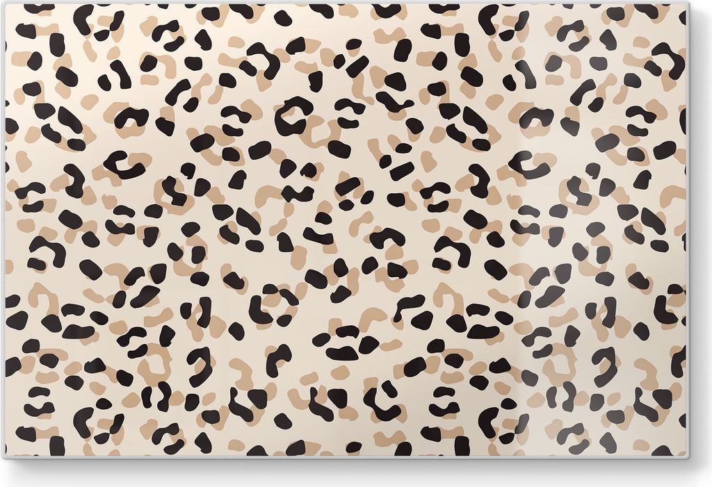 DEQORI Schneidebrett Glas 30x20 cm 'Leopardenglanz' Schneideplatte Servierplatte groß