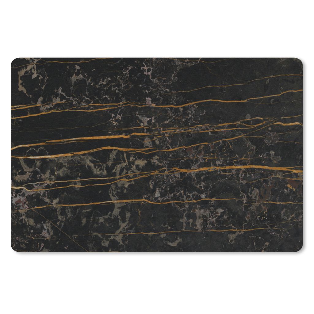 MuchoWow Mauspad Mousepad Marmor - Schwarz - Gold - Ader 27x18 cm - Mousepads - Maus Mat - Pad - Mausunterlage - Büroartikel - Desk Matten
