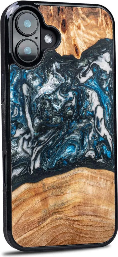 Custodia in legno per iPhone 16 Plus, Bewood Unique Planets Earth - 2