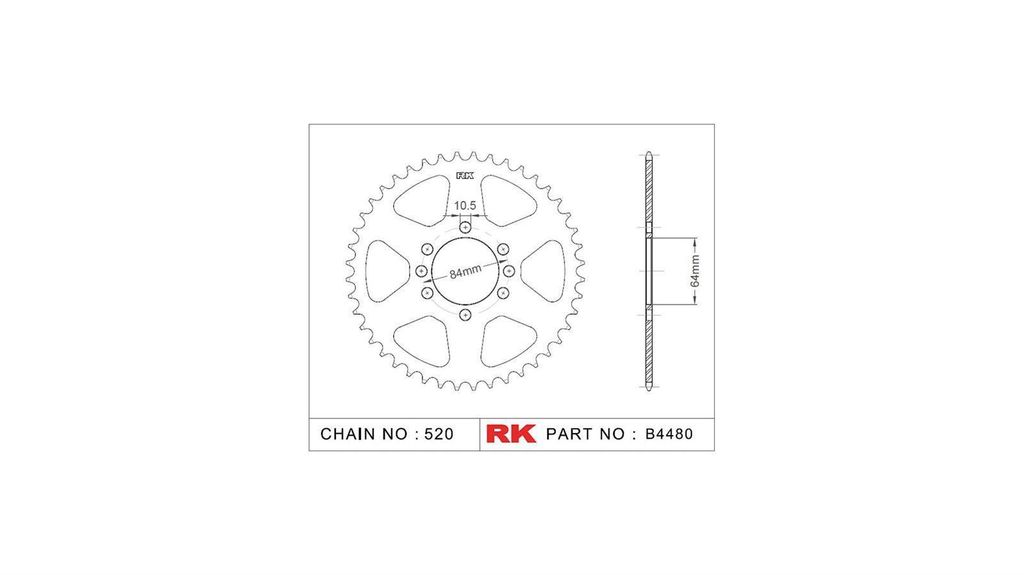 RK Kettenrad "4480" 520, Stahl, silber 41 Zähne Produktbild 
