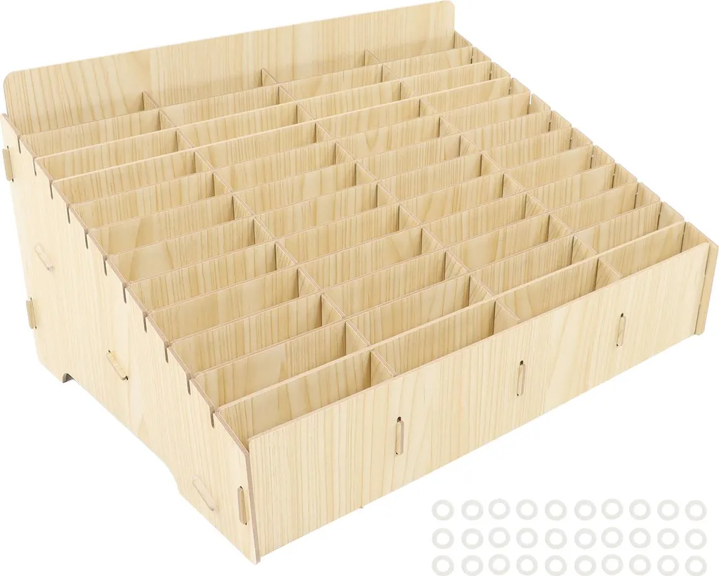 Support solide en bois synthétique 48 pièces, rangement mobile robuste