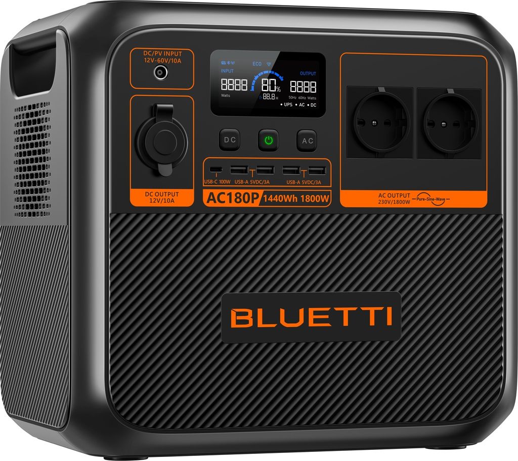 Bluetti AC180P, Lithium-Eisen-Phosphat (LiFePO4), 36000 Produktbild 