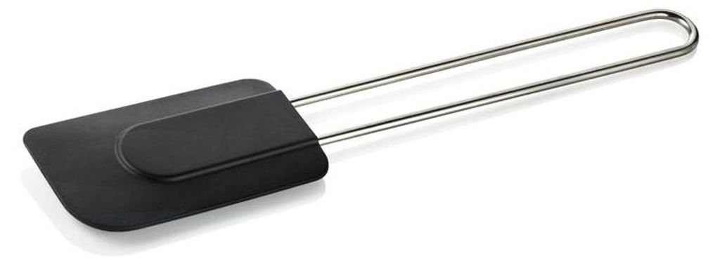 12x Teigspatel mit Edelstahlgriff, 33 cm, schwarz, Silikon