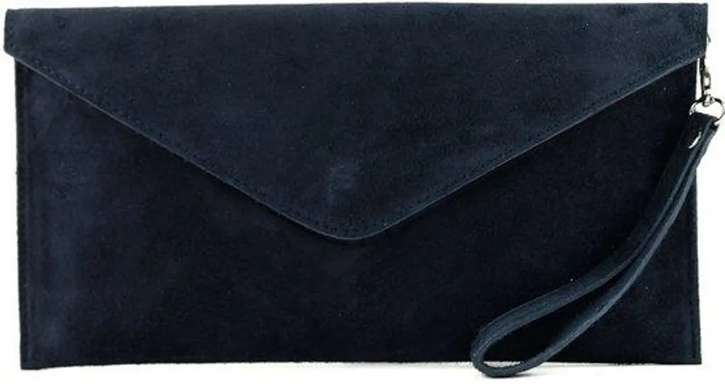 Petite pochette cuir bleu foncé pour sortie chic avec bandoulière femme