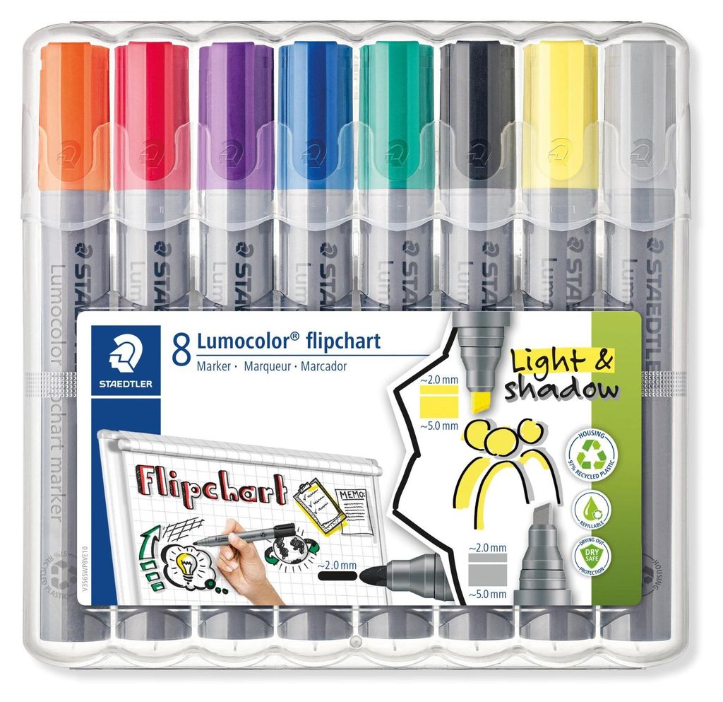 STAEDTLER 356 SWP8 Lumocolor Flipchart-Marker 356/356B, 8er Image du produit 