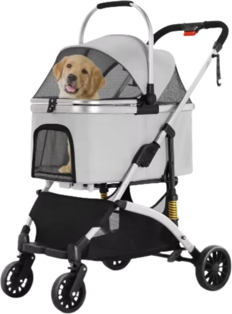 Poussette pour chien pliable : fini les efforts pour transporter 40kg