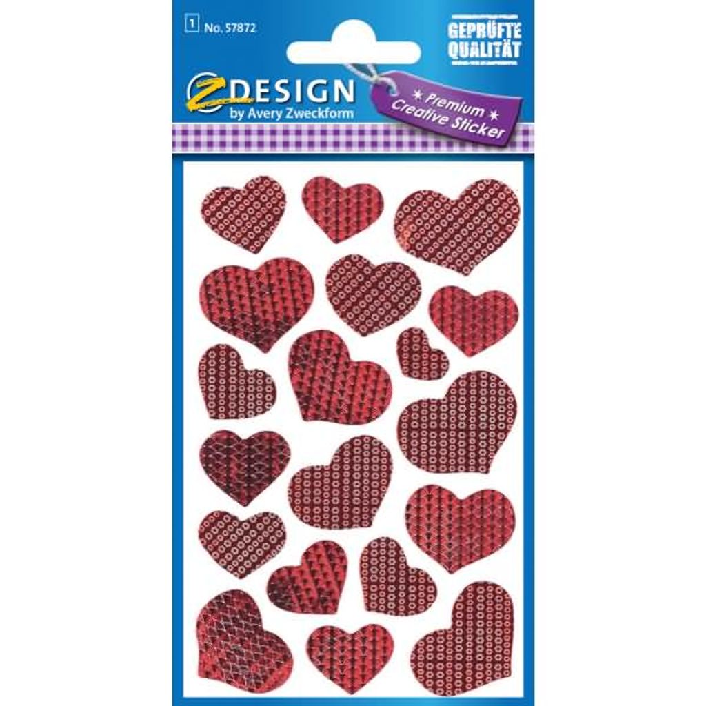 Zweckform 57872 Foliensticker Schmucketikett Herzen