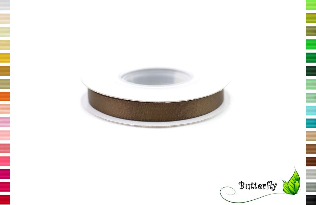 Satinband 10mm, 10 Meter - Doppelseitig, Farbauswahl:braun 850