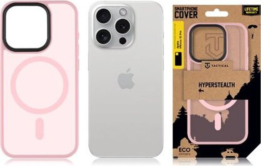 Tactical Back Cover MagForce Hyperstealth iPhone 15 Pro pink panther