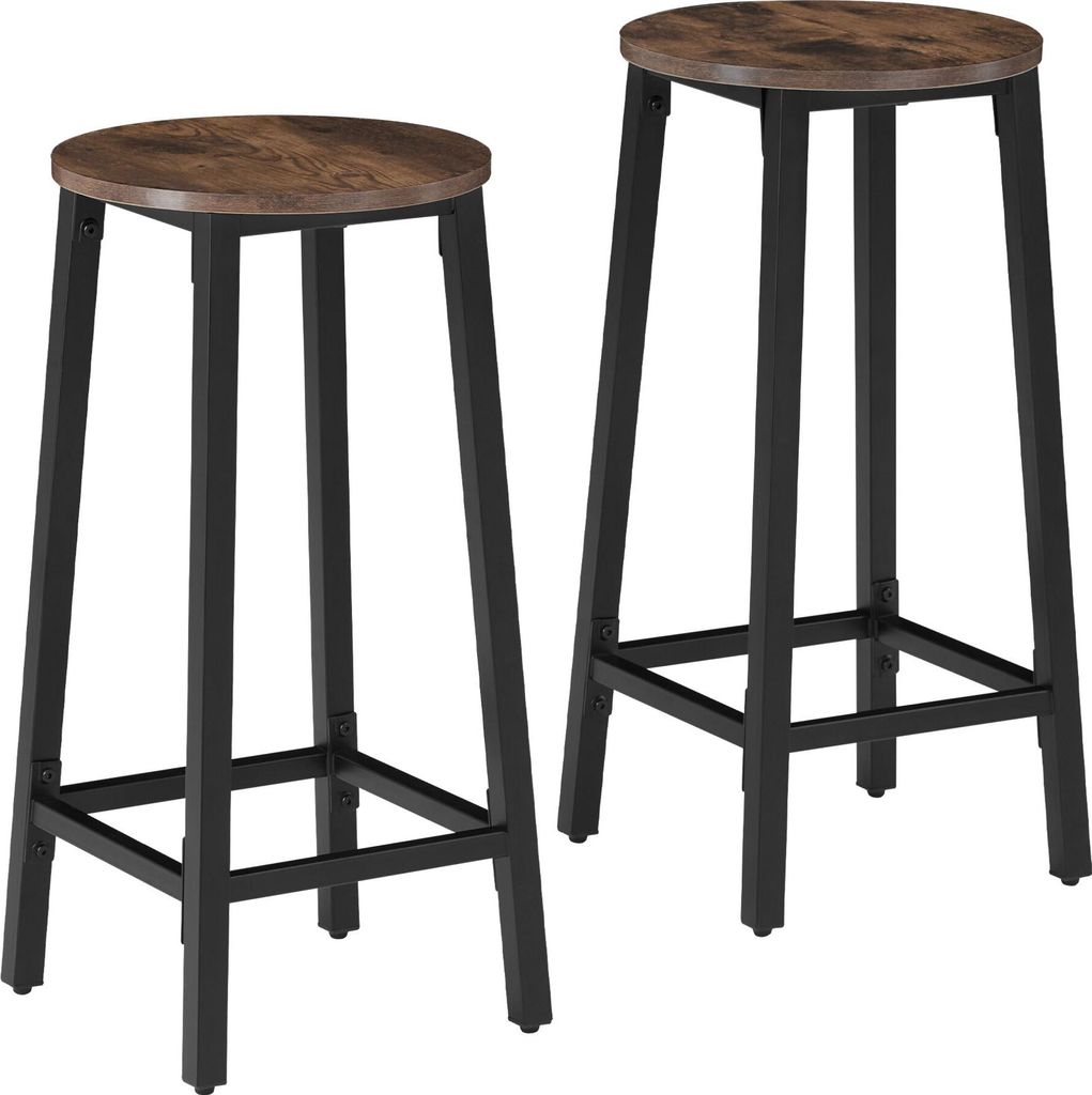 Two bar stools are shown against a white background.