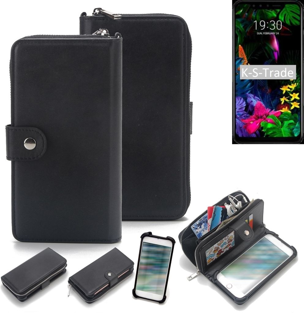 K-S-Trade 2in1 Handyhülle Schutzhülle kompatibel mit LG Electronics G8s ThinQ & Portemonnee Cover Handy Hülle Case Etui Geldbörse Wallet