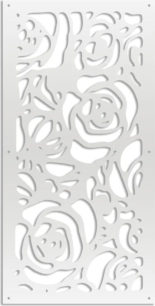 ROSES - Pannello in PVC traforato - Parasole 50x150 cm bianco