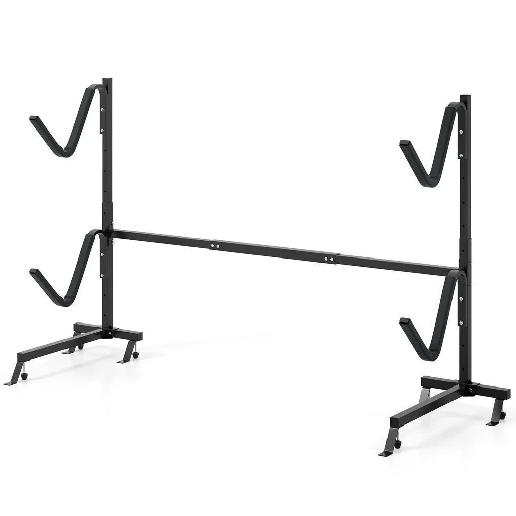 COSTWAY Support Kayak Autoportant Rangement pour 2 Canoës Noir 80kg