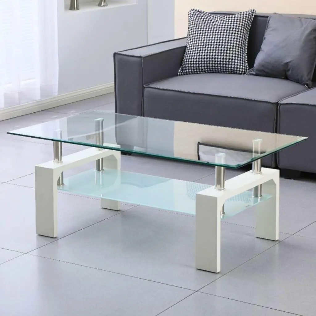 Tavolino Titania 110x60x44h Bianco: Robusto e Facile da Pulire