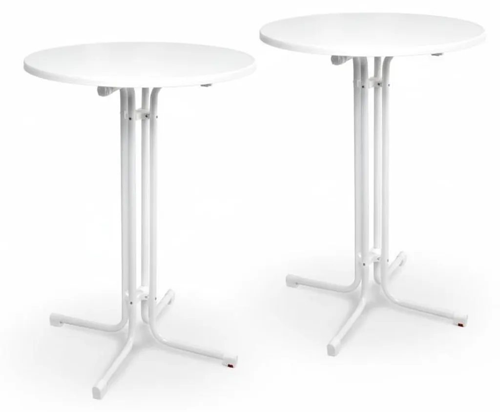 Table de réception pliante pour terrasse Beautissu Bellini lot de 2 blanc