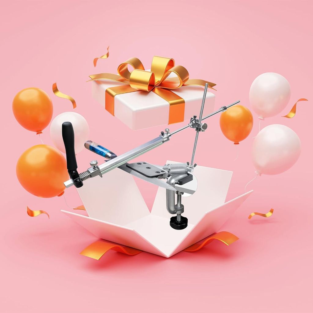 Professioneller Messerschleifer - 360° rotierendes Küchenmesserschleifsystem - 10 Stein Kit