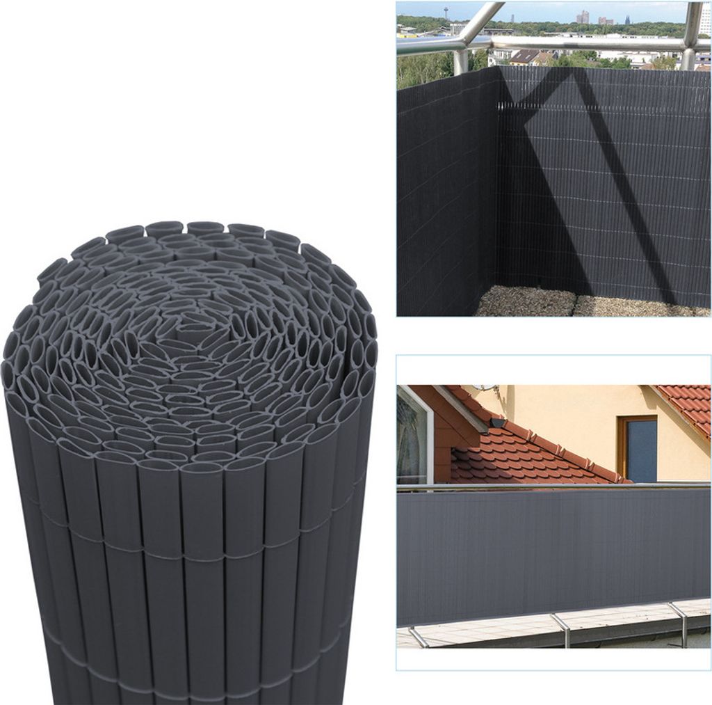 PVC Sichtschutzmatte Sichtschutzzaun UV-Schutz Balkon Terrasse Windschutz Sichtschutz Outdoor Balkonverkleidung Wetterfest für Balkon Garten Marki...