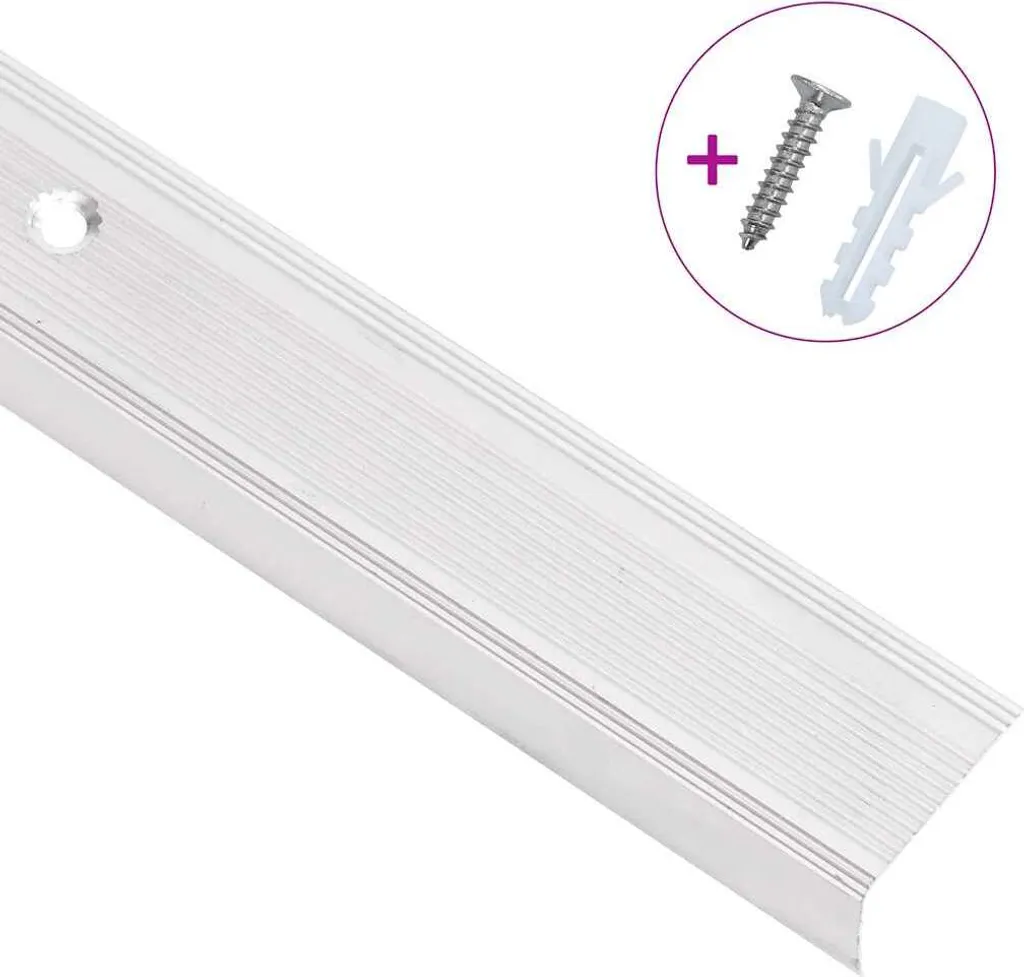 Bordure d'Escalier L en Aluminium 100cm Argenté - Lot de 15 - 2