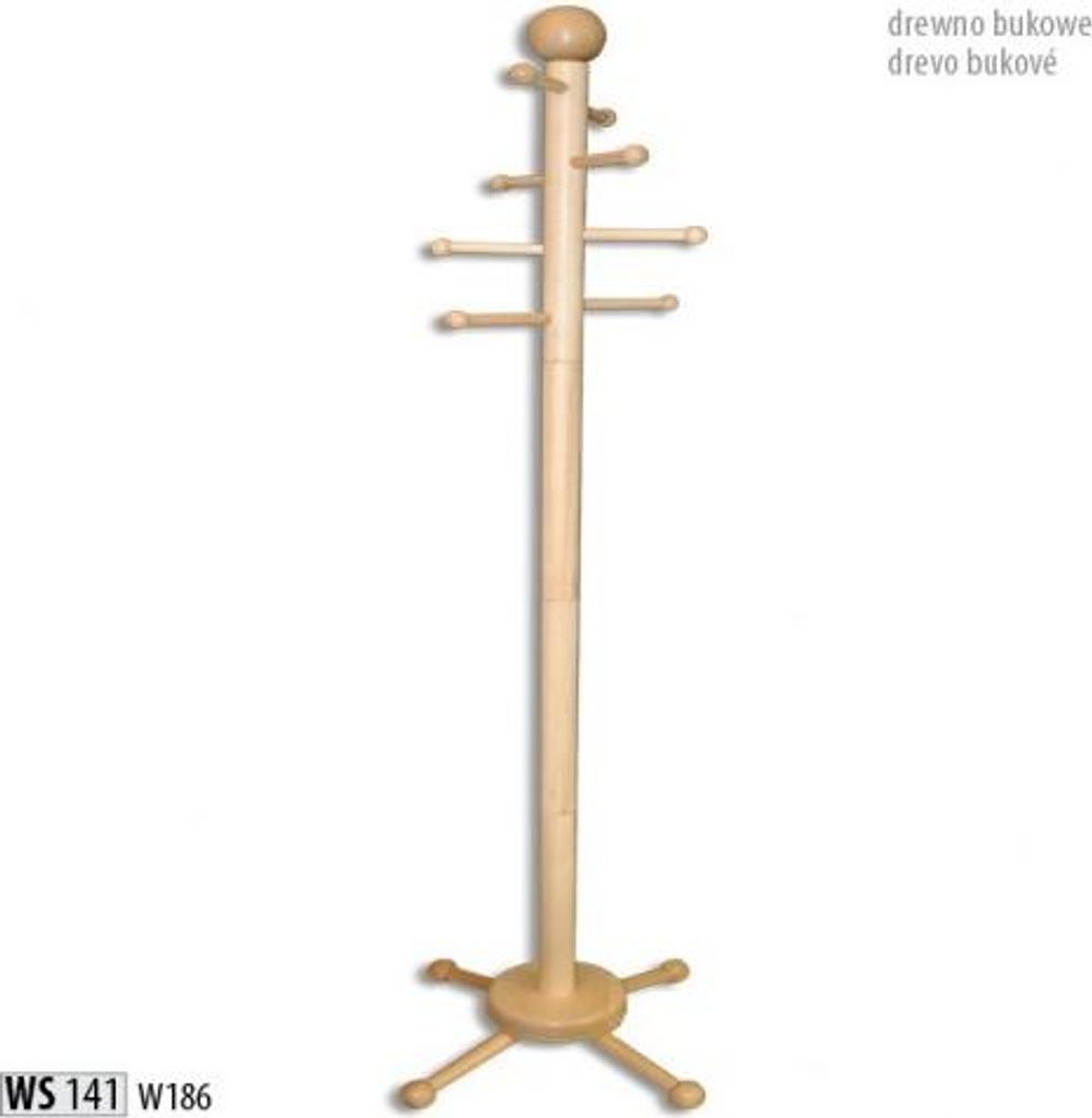 Kleiderständer Garderobenständer Holz Kleiderstange Design Garderobe mit 8 Haken