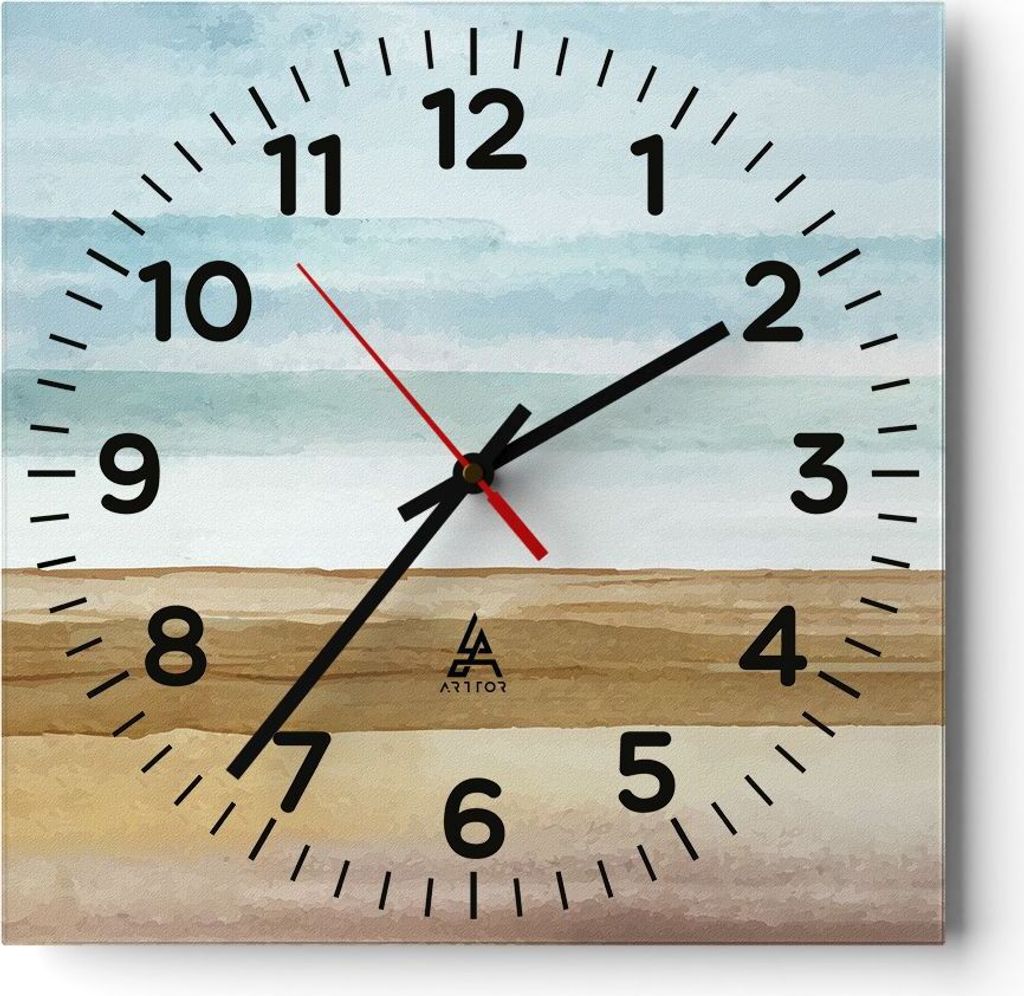 Wanduhr - Quadrat - Glasuhr - Abstraktion Gürtel Gold - 40x40cm - Schleichendes Uhrwerk - Lautlos - zum Aufhängen bereit - Dekoration Modern - Wa...