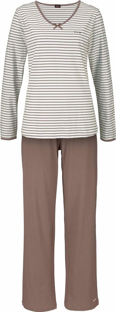 H.I.S. Pyjama 2 -teilig creme-taupe Größe 36/38