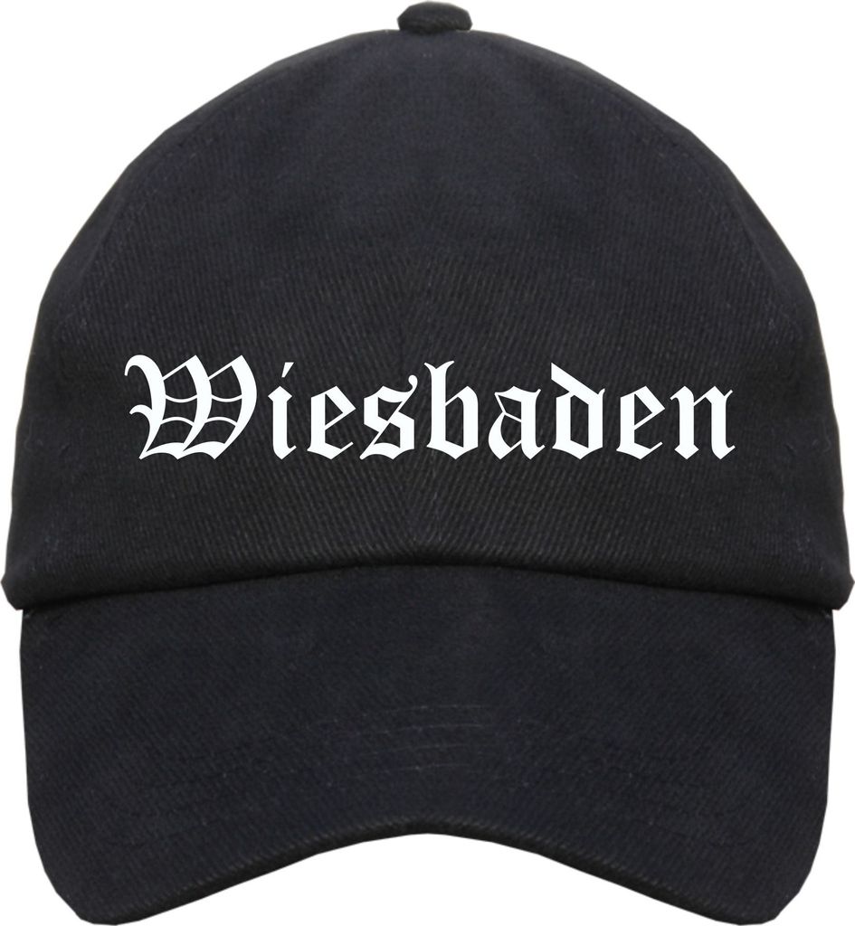 Wiesbaden Cappy - Altdeutsch bedruckt - Schirmmütze Cap Einheitsgröße Schwarz