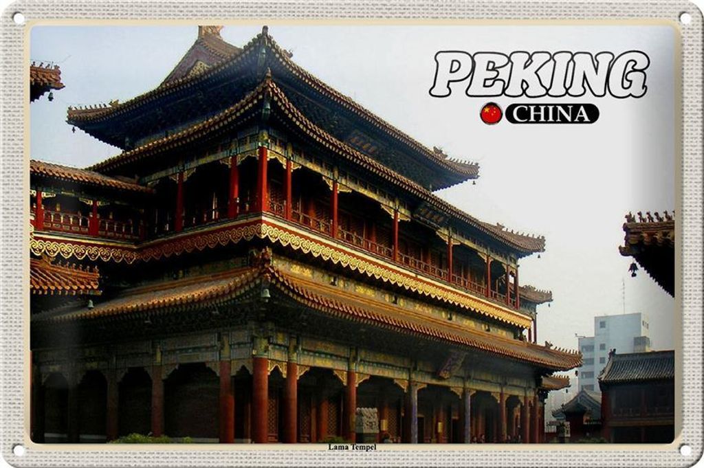 Blechschild Reise 30x20cm Peking China Lama Tempel Produktbild 