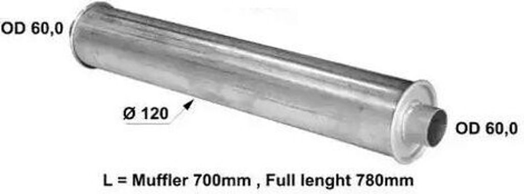 VEGAZ Endschalldämpfer Universal US-562 700mm